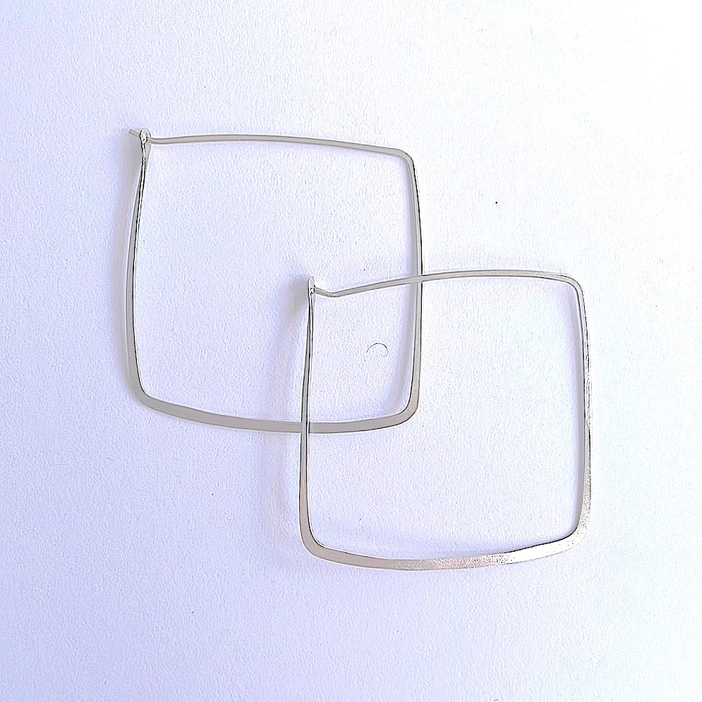 Melissa Joy Manning sterling silver hoops 1.5”
